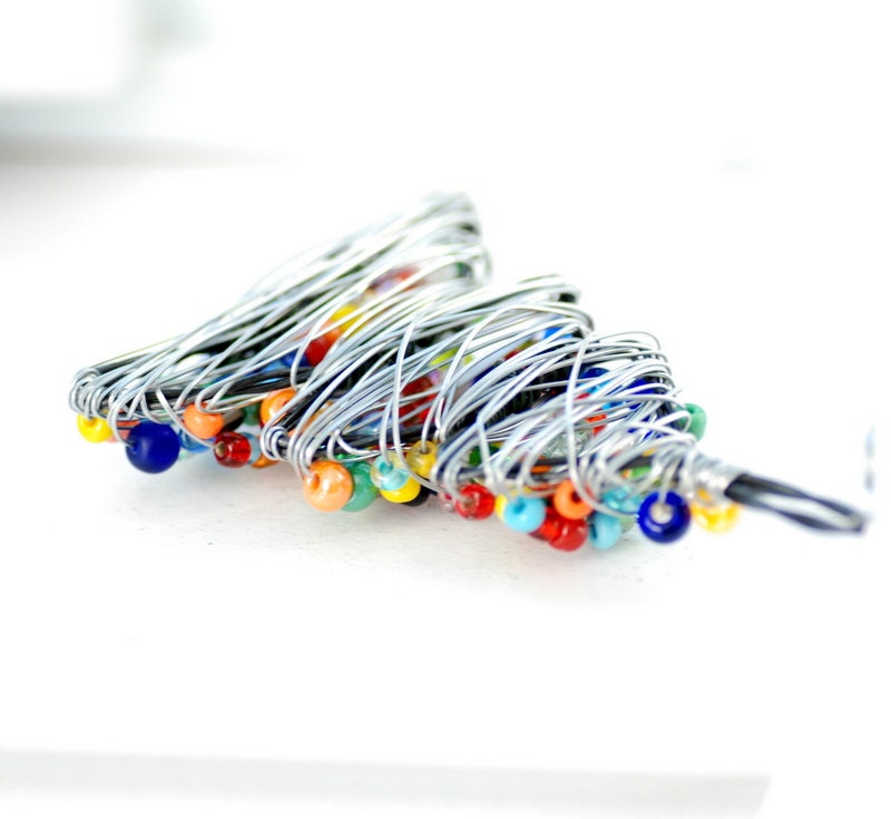 Christmas Ornament, Beaded Christmas Tree, Wire Tree, Christmas Tree Ornament, Holiday Home Decor, Christmas Decor, Colorful Ornament