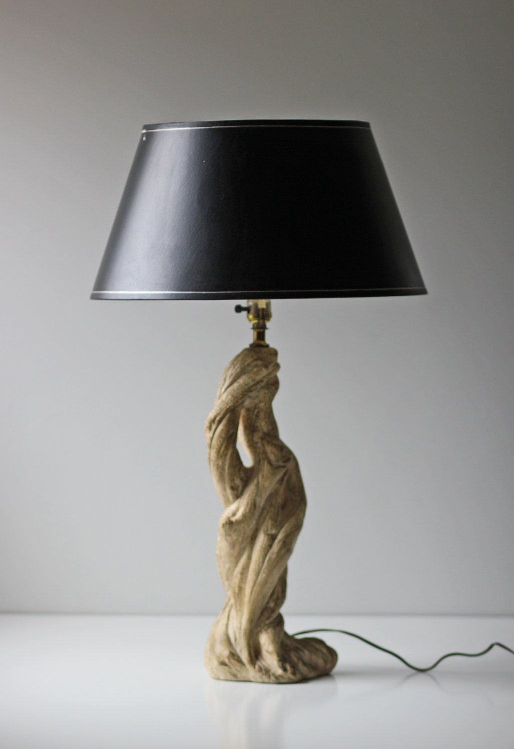 white tree branch table lamp unique vintage chalkware lamp