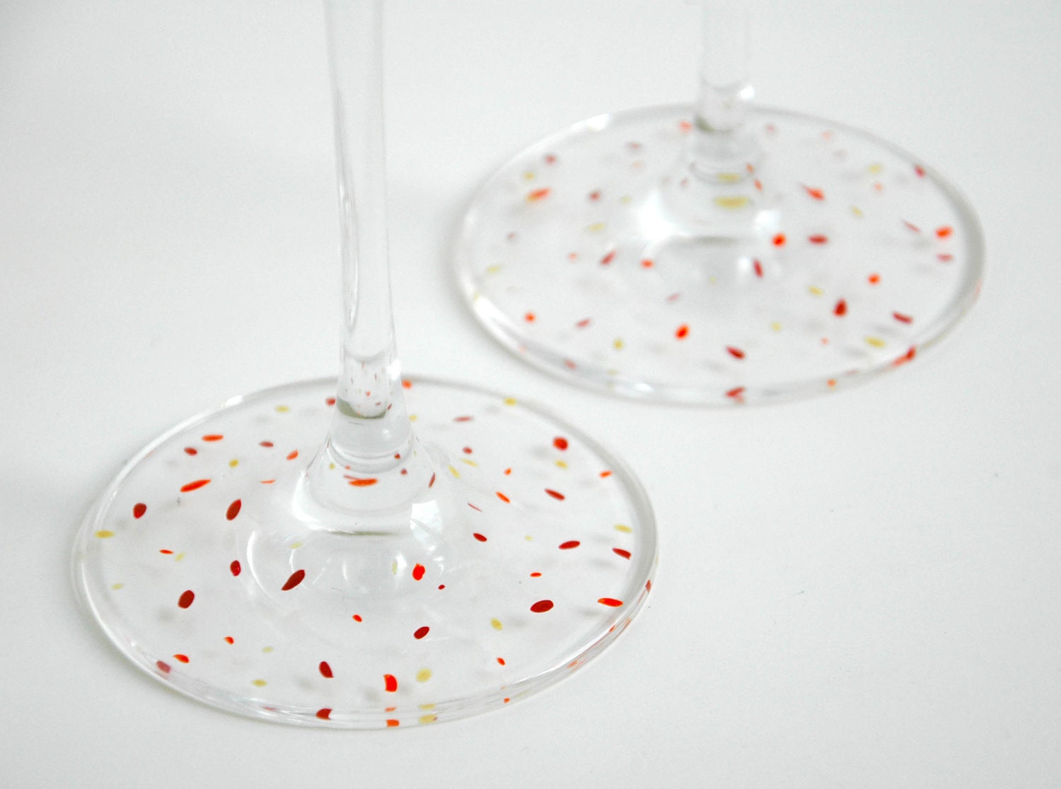 Fall Wedding Champagne Flutes--Set of 2 Personalized Champagne Flutes