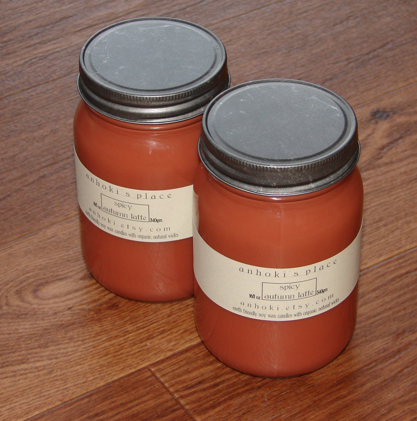 Spicy Autumn Latte 16 oz Soy Wax Candle With Natural Organic Wick