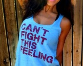 Can't Fight This Feeling.  Flowy Eco-Heather Racerback Tank Size LARGE
