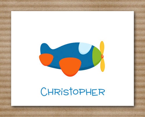 Airplane Note Cards / Notecards / Plane / Personalized (set of 8)