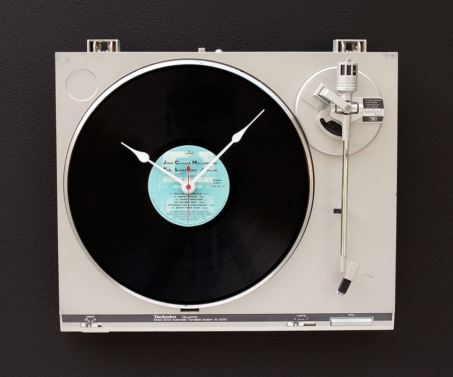 Recycled Technics Turntable Clock