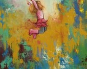 Leap painting 391 18x24 inch original portrait figure oil painting by Roz
