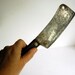 Vintage Meat Cleaver Rustic Chopping Knife Super Edge Wood Handle
