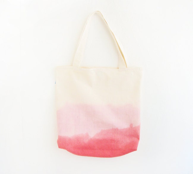 coral dyed texture tote