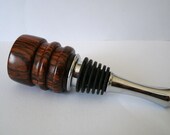 Handcrafted Cocobolo Wood Stainless Steel Droplet Wine Bottle Stopper