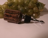 Wood Turned, Bocote Wood Stainless Steel Wine Bottle Stopper