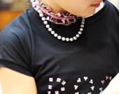 Like flowers and butterflies Boutique ROCK GIRL jersey ripped sleeves tee with plastic studs