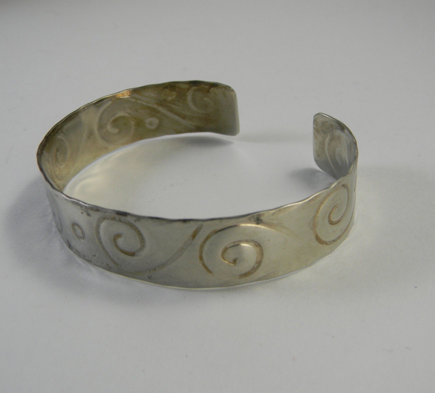 Vintage Bracelet, open ended, hammered metal, handmade bracelet