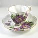 Vintage tea cup, Salisbury c1927 Eventide Puple Floral Cup and saucer, English