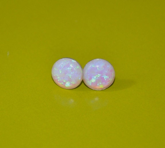 Australian Opal stud earrings, Sterling Silver Earrings, 925 Silver, Fashion Jewelry, Opal Jewelry