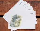 Vintage Cute Gray Kittens Postcards - Set of 3 - Stationery, Writing, Letters