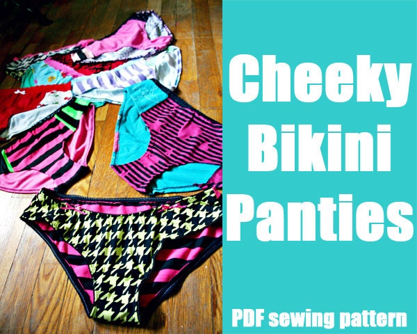 Cheeky Bikini panties or swim suit bottoms - WhatTheCraft Printable PDF Pattern - XS thru XL