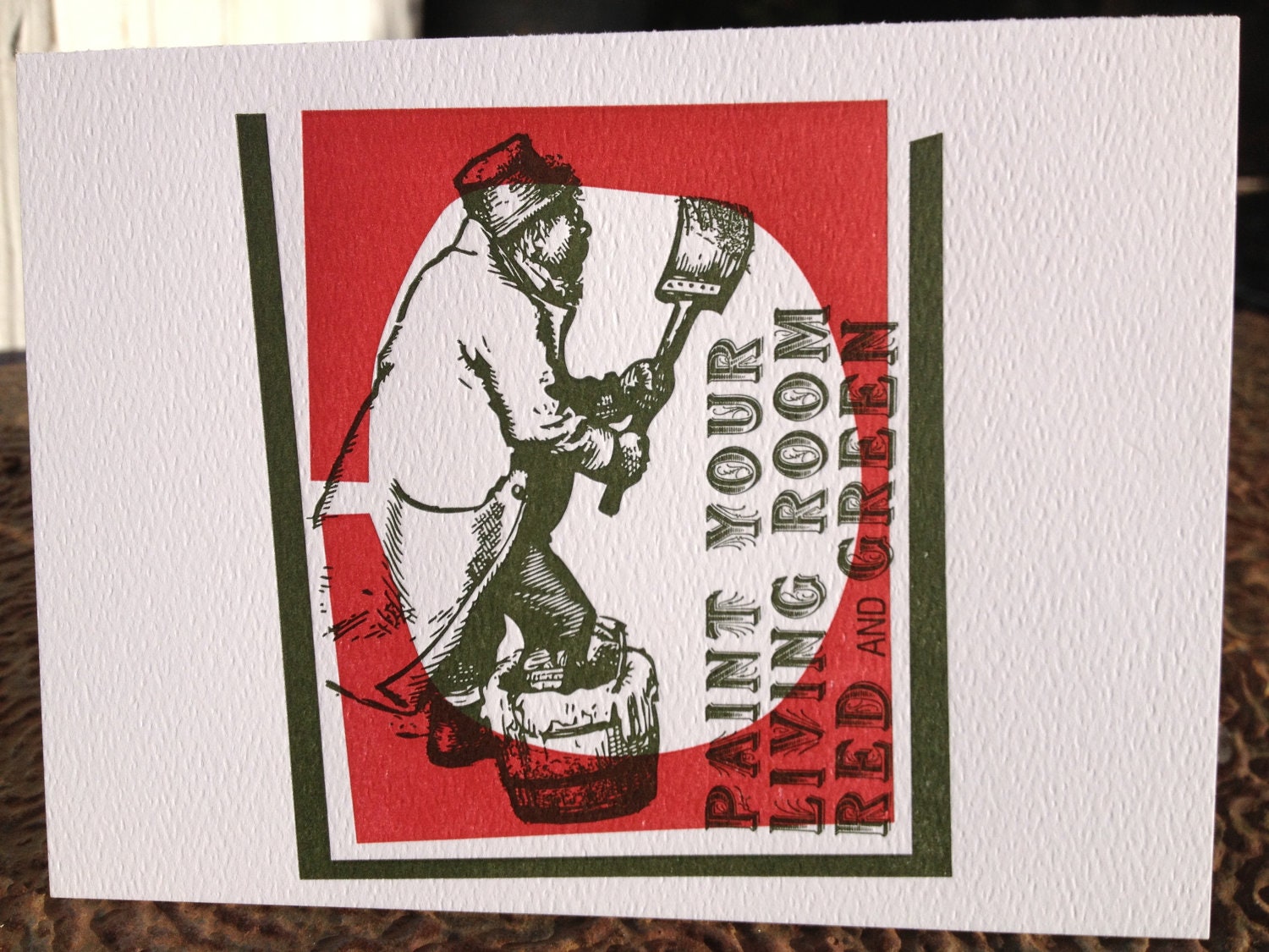 Letterpress Xmas Card -  Paint your living room