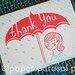 Thank You Umbrella Cute Letterpress Card