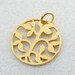 Large Tree of Life 24 Karat Gold Vermeil Twig Branch Leaf Leaves Charm Round Circle Pendant with Open Jump Ring 26mm 1 inch (1 piece)