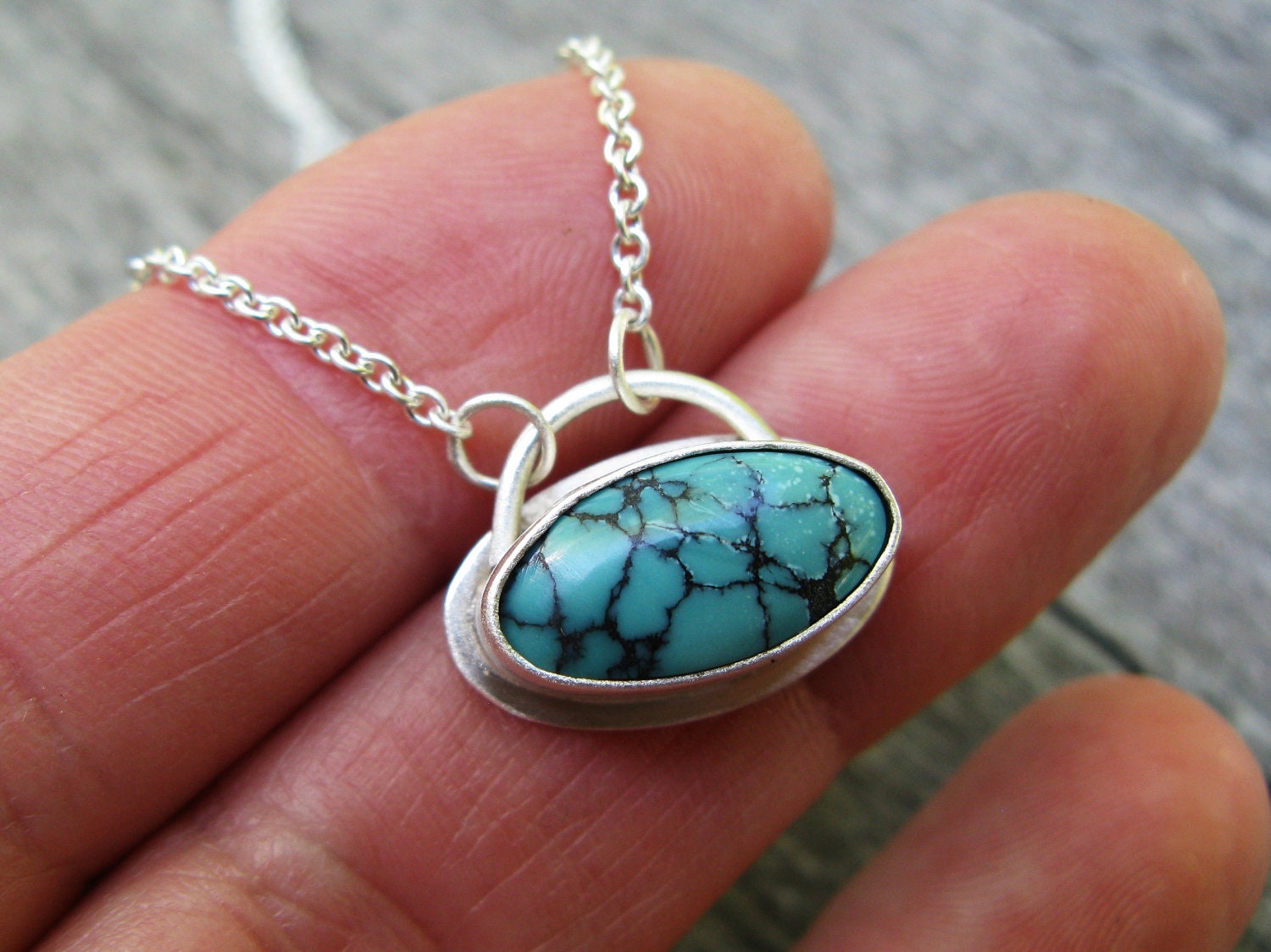 Little Turquoise and Sterling Silver Necklace