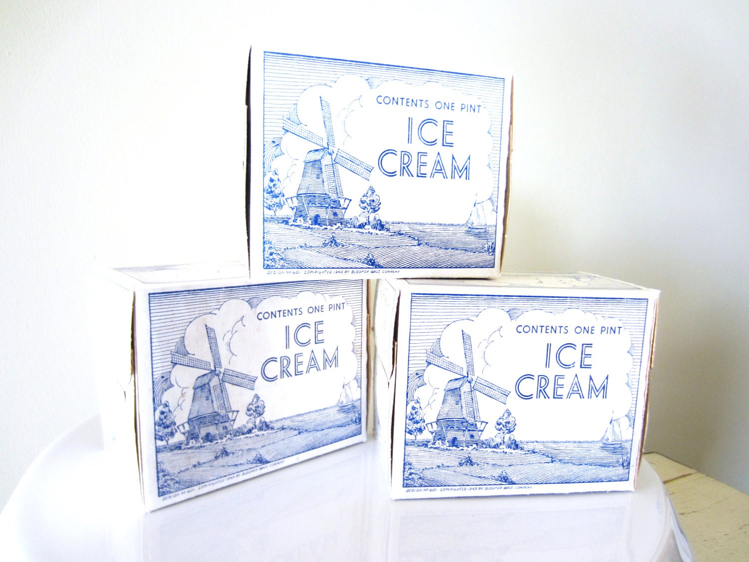 Vintage Summer Wedding Ice Cream Boxes Lot of 10 New Old Stock