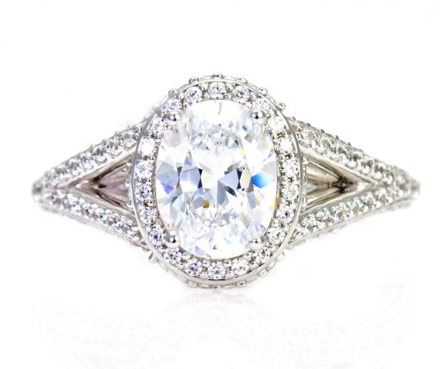 Oval Split Shank Diamond Halo Semi Mount Engagement Ring Diamond Ring 14K White Yellow Rose Gold Custom Bridal Jewelry