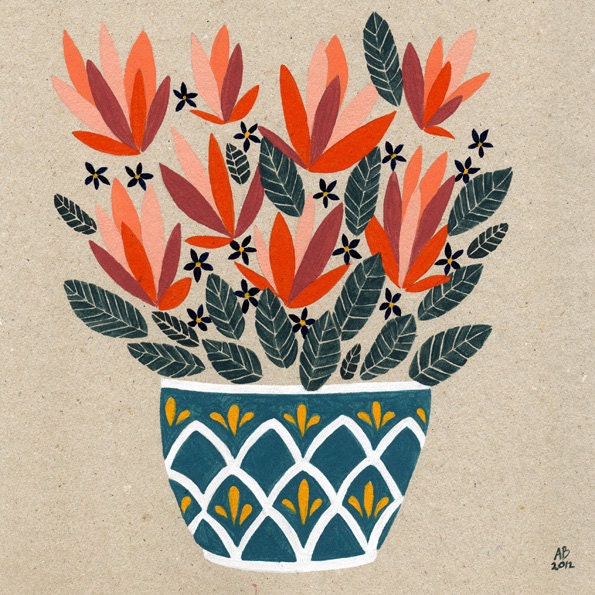 Print of a painting - Imaginary Flowers