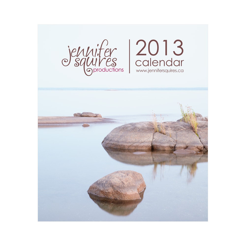 SALE 2013 Calendar - Beausoleil Island Fine Art Landscape Desk Calendar without jewel case - REFILL
