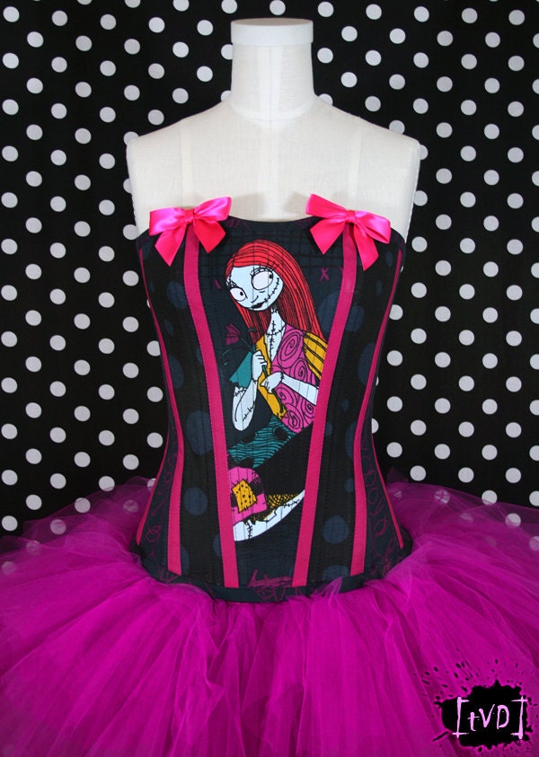 Nightmare Before Christmas Sally Patchwork Steel Boned Corset