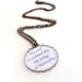 Song Lyrics Necklace "My soul is painted like the wings of butterflies" Freddie Mercury Queen Necklace