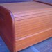 Vintage Mid Century Danish Modern Teak Wood Tambour Roll Top Desk Organizer Charging Station
