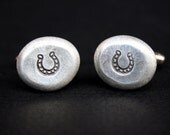 Cufflinks - Horseshoe, Free Form Soldered Pewter