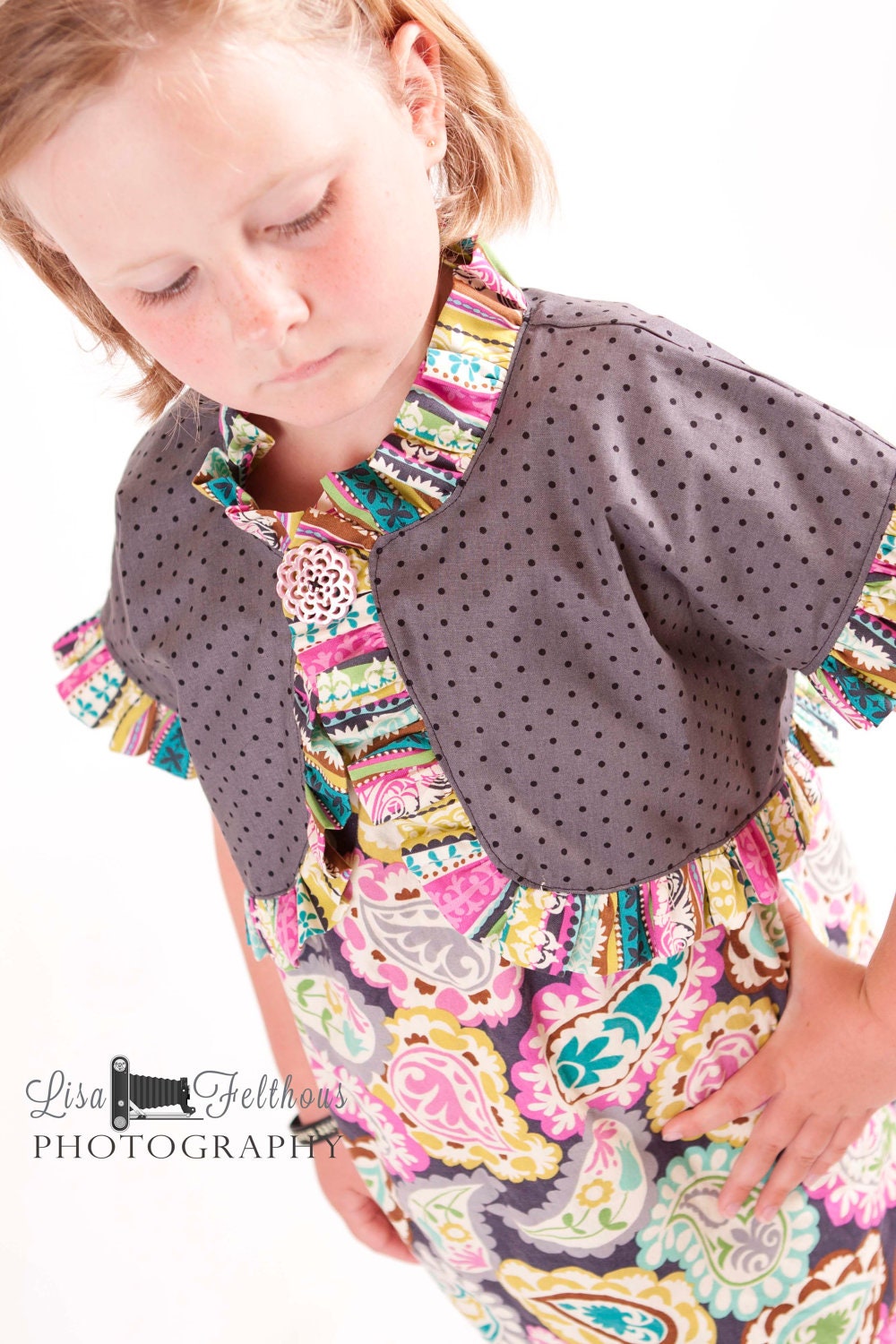 Whimsy Couture Sewing Pattern Tutorial ebook -- Ruffled Bolero -- sizes 12 months- 12 girls PDF Instant