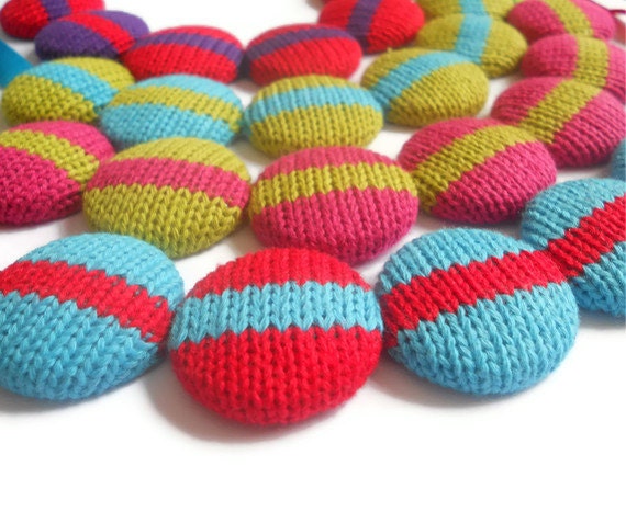 Custom Large Knitted  Necklace Stripe (Free UK Shipping)