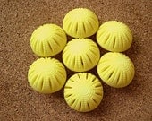 6 Vintage buttons yellow mushroom shape, 18mm, 8mm thick