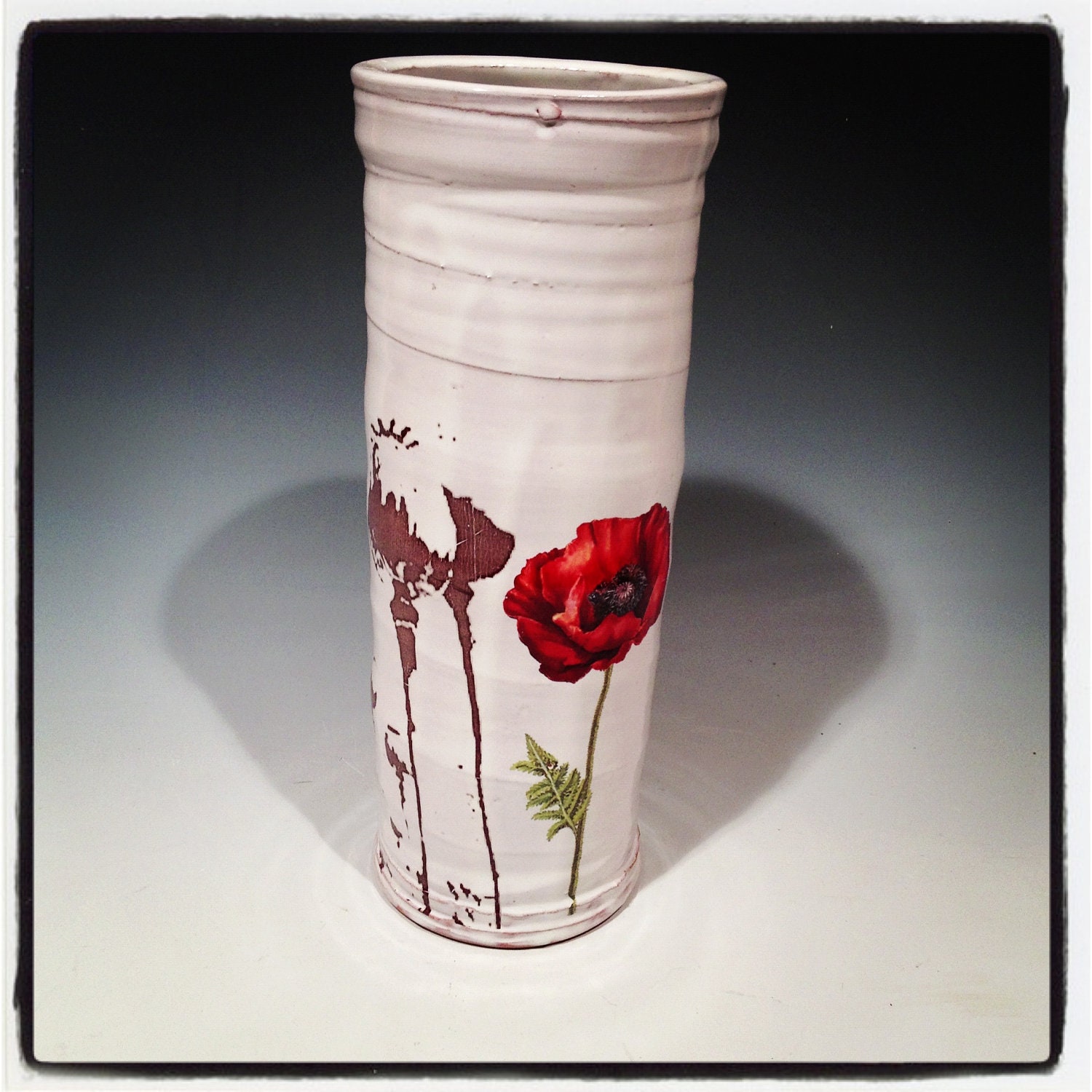 Poppy Vase with white glaze