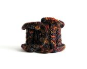 Scarflette Knitted in Variegated Purple and Orange