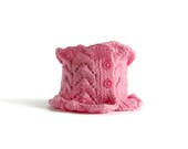 Lace Scarflette Pink Hand Knitted
