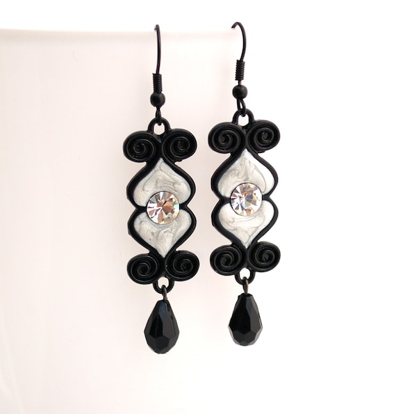 Silver and Black Enamel Earrings Buy 3 Get 1 Free