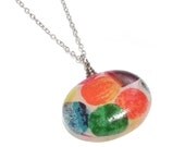 Spotty Oval resin pendant