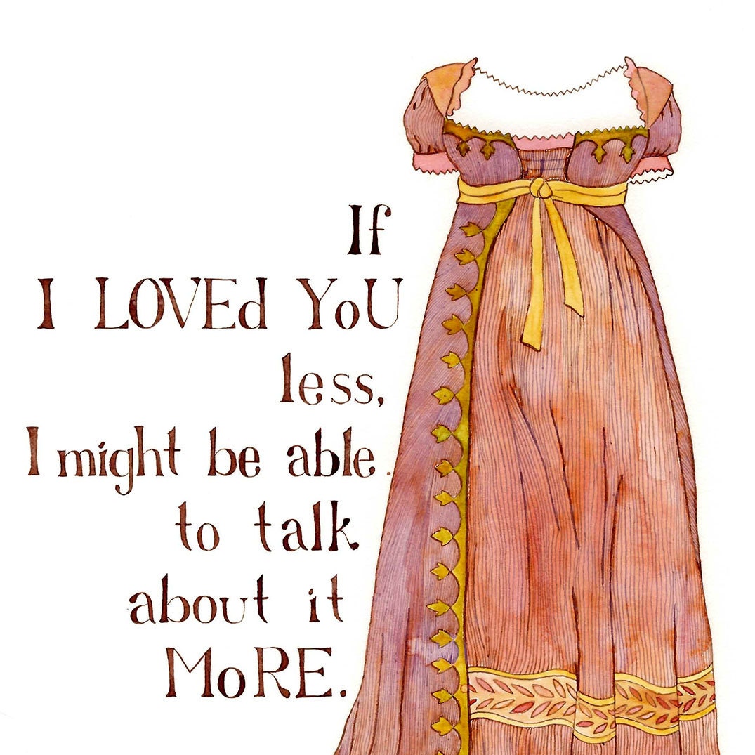 Jane Austen original watercolor painting by Yardia - Emma