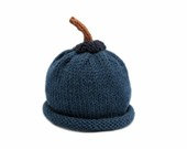 Blueberry Hat for Babies - Snuggly Wool  - Sz 3 - 6 Months - In Stock - Ready to Ship