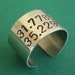 Personalized Latitude and Longitude Ring in Aluminum - Adjustable Ring Wide Band