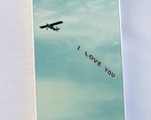 iPhone case for iPhone 5, IN STOCK I Love You plane teal, iPhone accessory