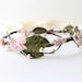 Flower crown, bridal hair accessory, wedding head piece, pink floral head piece - WENDY