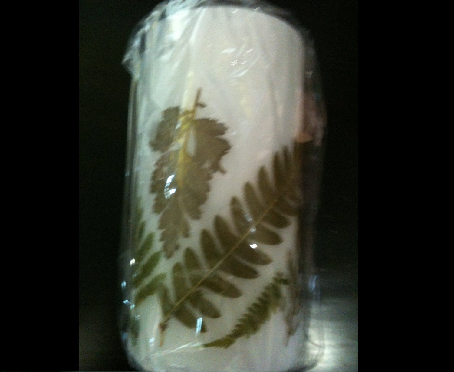 Leaf Collage Tall Pillar - Pretty Petals Candles by TFRice