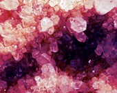 8x10 Quartz Minerals Photograph pastel pink purple rose crystal cluster gem plum fuschia nature geology