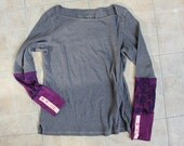 large long sleeve embellished sleeve gray floral print