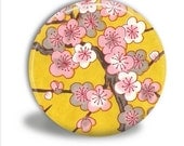 YELLOW SAKURA Pocket Mirror with Velour Bag