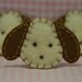 Set of 6pcs felt puffy dog head--chocolate (FT242)
