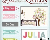 FREE NAME DECAL Tree Owl Wall Decal with Owl on Branch Reusable Wall Decal Free Shipping