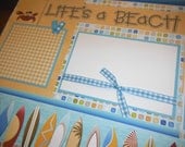 Life's a  Beach Pool Summer Premade 12x12 Scrapbook Pages for Family
